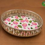 Elegant Floral Silver Filigree Tray