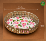 Elegant Floral Silver Filigree Tray - Image 3