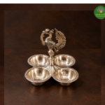 German Silver -Peacock Four-Bowl Vilakku