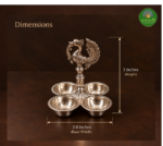 German Silver -Peacock Four-Bowl Vilakku - Image 2