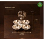 German Silver -Peacock Four-Bowl Vilakku - Image 3
