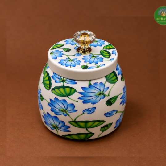 Lotus Print Pichwai Jar