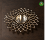Silver Lotus Petal Diya Plate