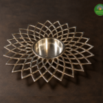 Silver Lotus Petal Diya Plate