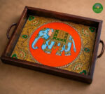 Tanjore Style Painting tray -Elephant
