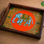 Tanjore Style Painting tray -Elephant