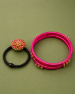 silk thread bangle kundhan combo
