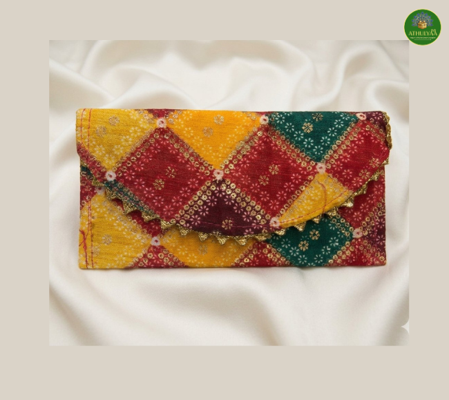 colouful bandhini hand purse Colourful Bandhini Hand Purse BUY ONE GET ONE - Image 1