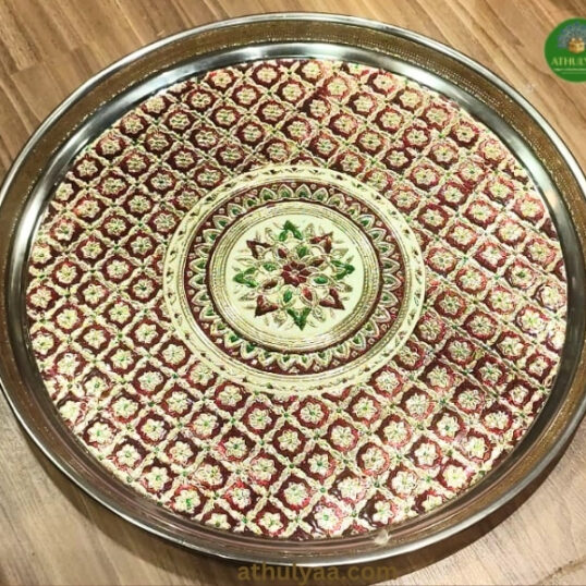 Meenakari golden plate
