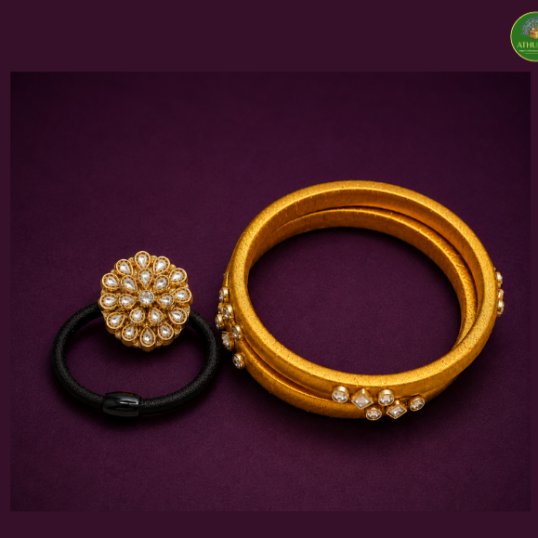 silk thread bangle kundhan combo