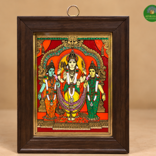 Tanjore reverse glass painting - Murugan