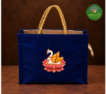 Jute Raw Silk Bag With Traditional Print - Image 6
