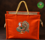 jute raw silk with traditional print (3)