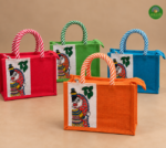 Madhubani Art Printed Jute Bag - Image 2