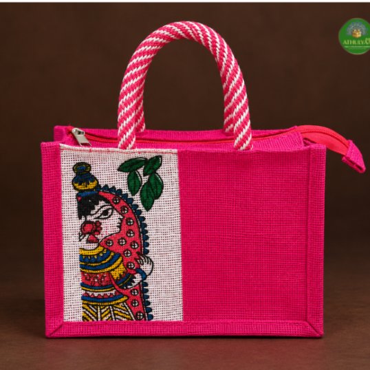 Madhubani Art Printed Jute Bag