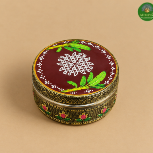 Meenakari Kolam Printed Steel Box