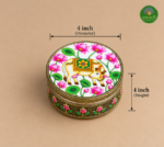 Meenakari Pichwai Cow Printed Steel Box