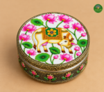 Meenakari Pichwai Cow Printed Steel Box