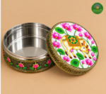 Meenakari Pichwai Cow Printed Steel Box - Image 3