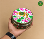Meenakari Pichwai Cow Printed Steel Box - Image 4