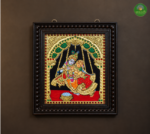 Radha Krishna Golden Unjal Tanjore Painting - Image 2