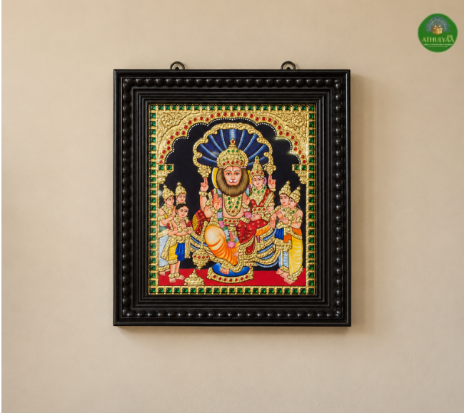 Sri Lakshmi Narasimha Swamy Tanjore Painting (2) Sri Lakshmi Narasimha Swamy Tanjore Painting