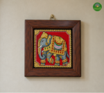 Tanjore Painting Raja Gaja Traditional Art Frame(Royal Elephant)