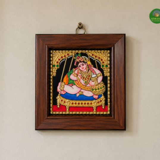 Tanjore Painting Swing Krishna