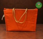 Jute Raw Silk Bag With Traditional Print - Image 7