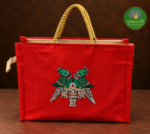 jute raw silk with traditional print (3)