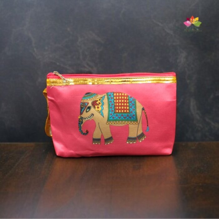 Traditional elephant print purse for return gifts and festive use by Athulyaa